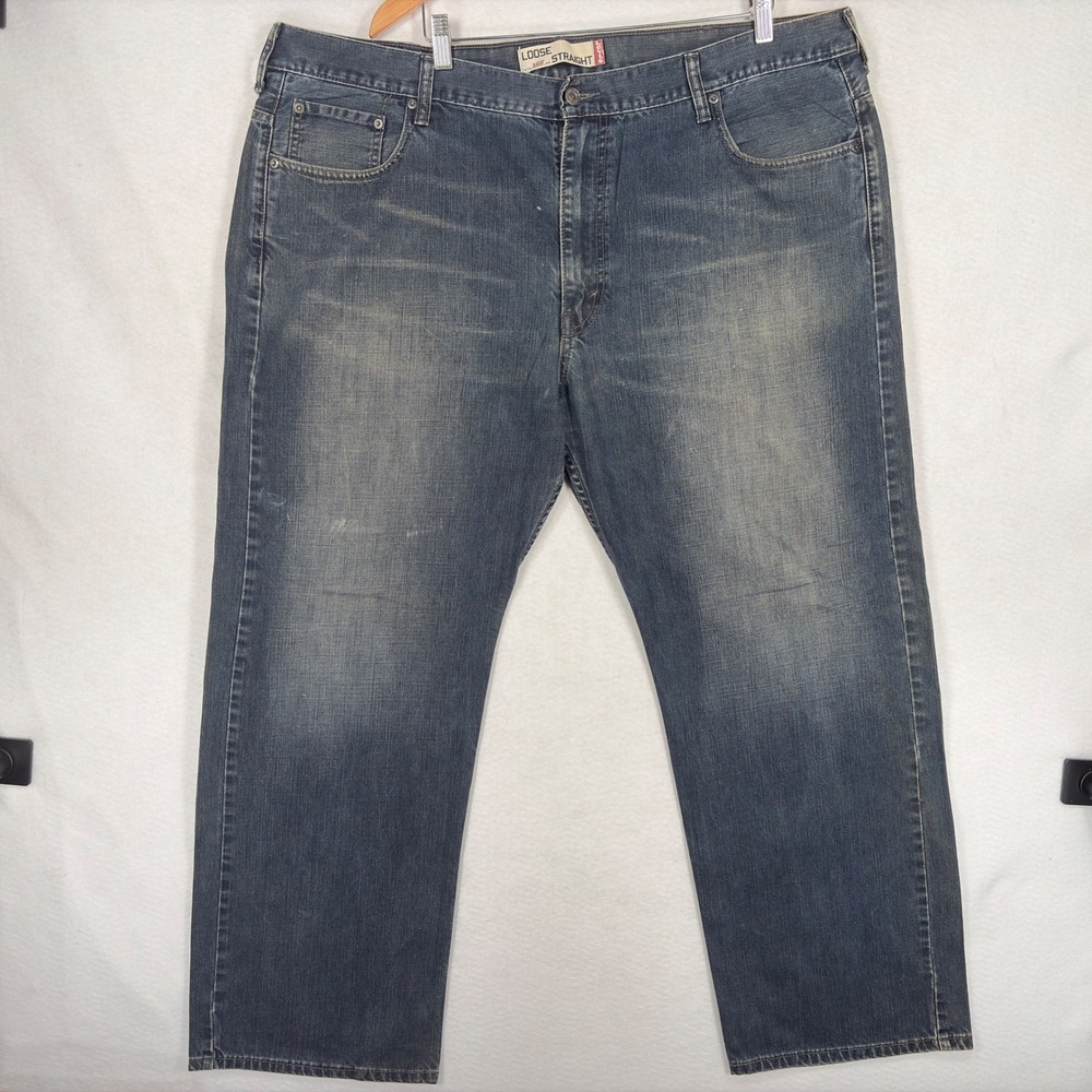 Levis 569 Loose Straight Leg Jeans Mens 44x32 Blue Denim Relaxed Fit 100 Cotton